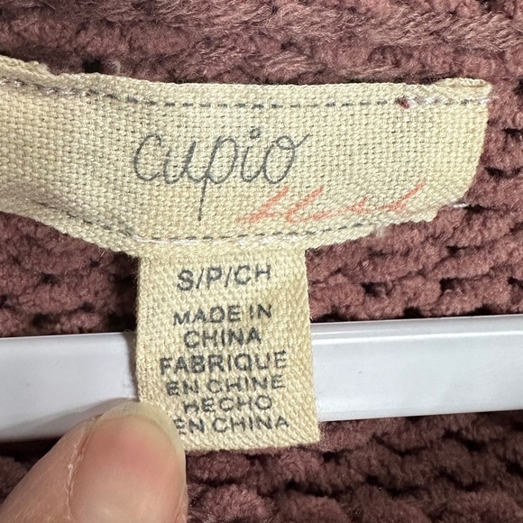 Cupio Pink Bishop Sleeve boho comfy soft sweater boxy oversized sz S GUC - Picture 5 of 7
